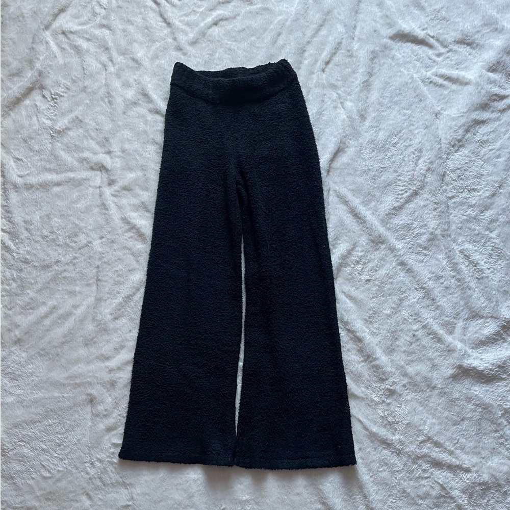 skims black fuzzy pajama pants